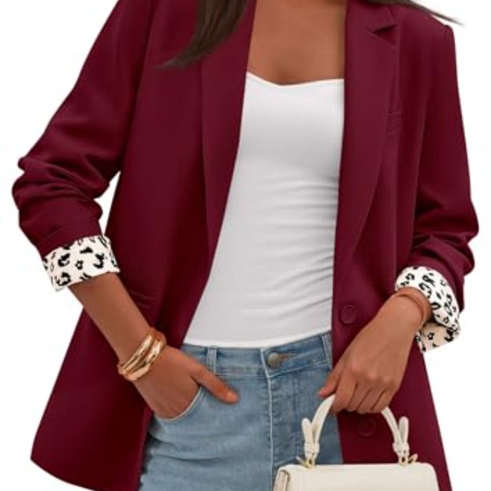 Leopard Print Lined Blazer Elegant Work Office Bu… - image 4